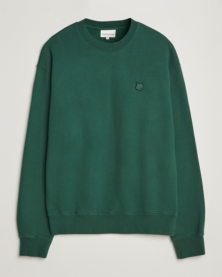 Hombres | Jerséis y prendas de punto | Maison Kitsuné | Tonal Fox Head Sweatshirt Bottle Green