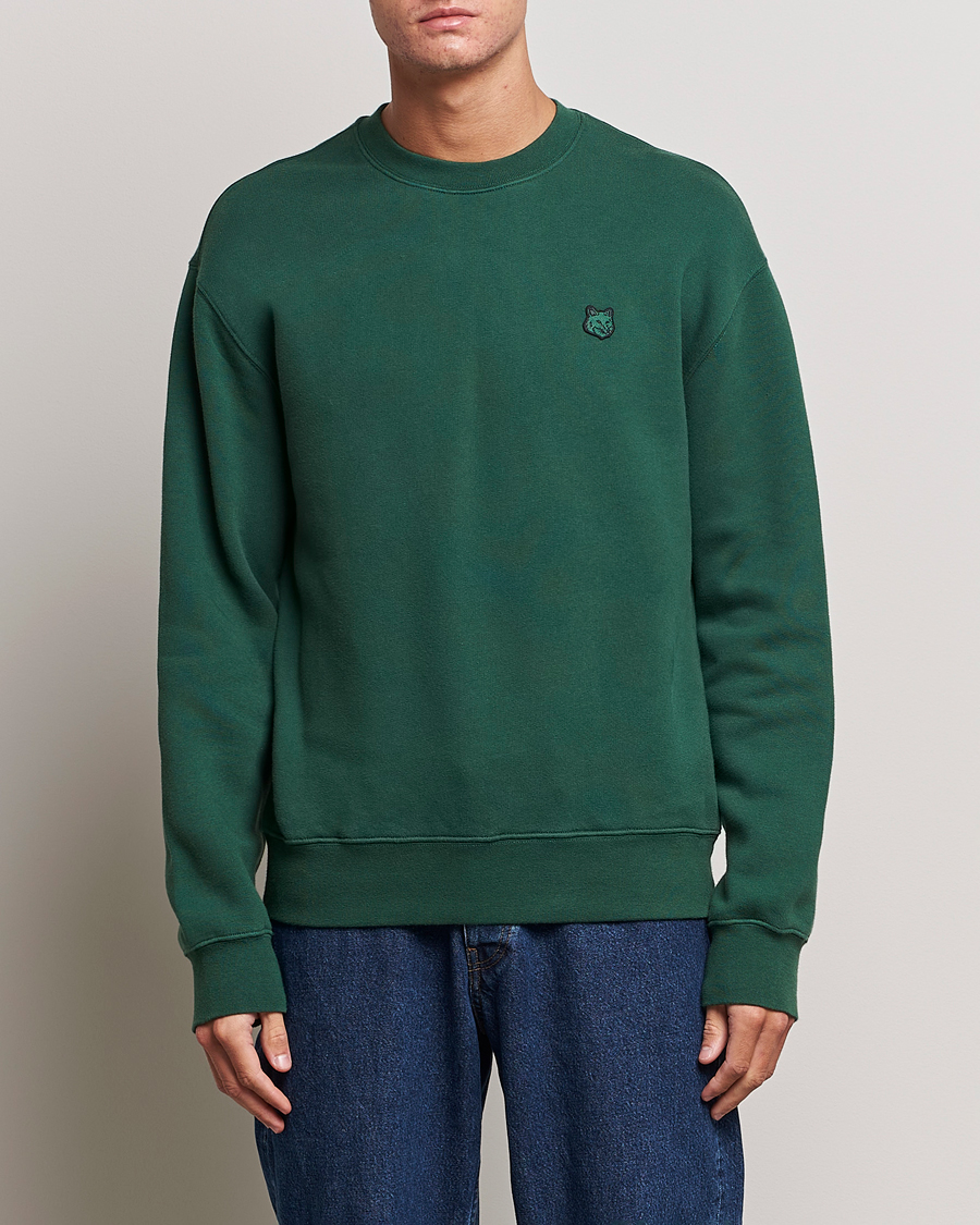 Hombres | Jerséis y prendas de punto | Maison Kitsuné | Tonal Fox Head Sweatshirt Bottle Green