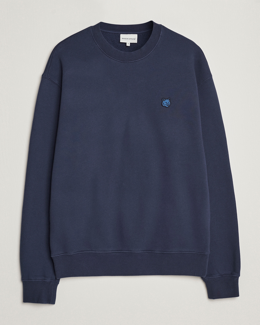 Hombres | Jerséis y prendas de punto | Maison Kitsuné | Tonal Fox Head Sweatshirt Ink Blue