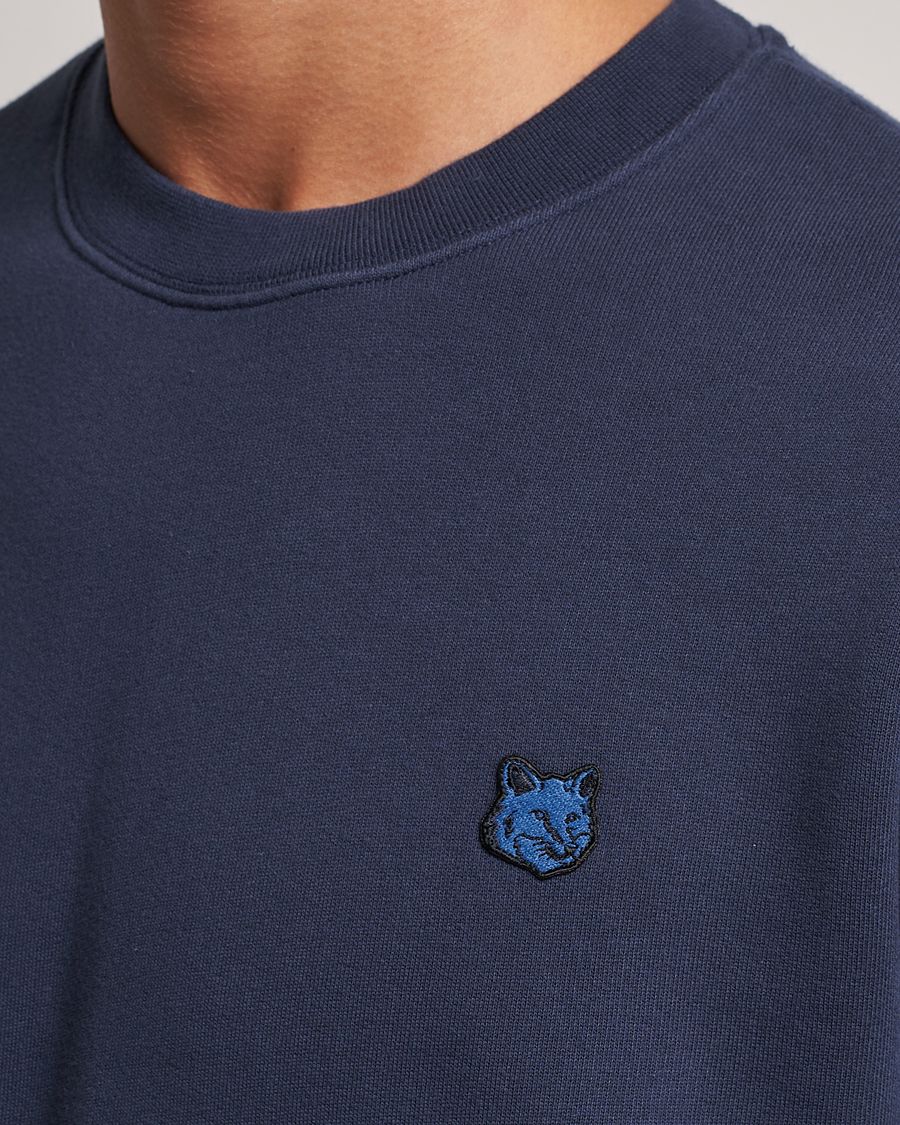 Hombres | Jerséis y prendas de punto | Maison Kitsuné | Tonal Fox Head Sweatshirt Ink Blue