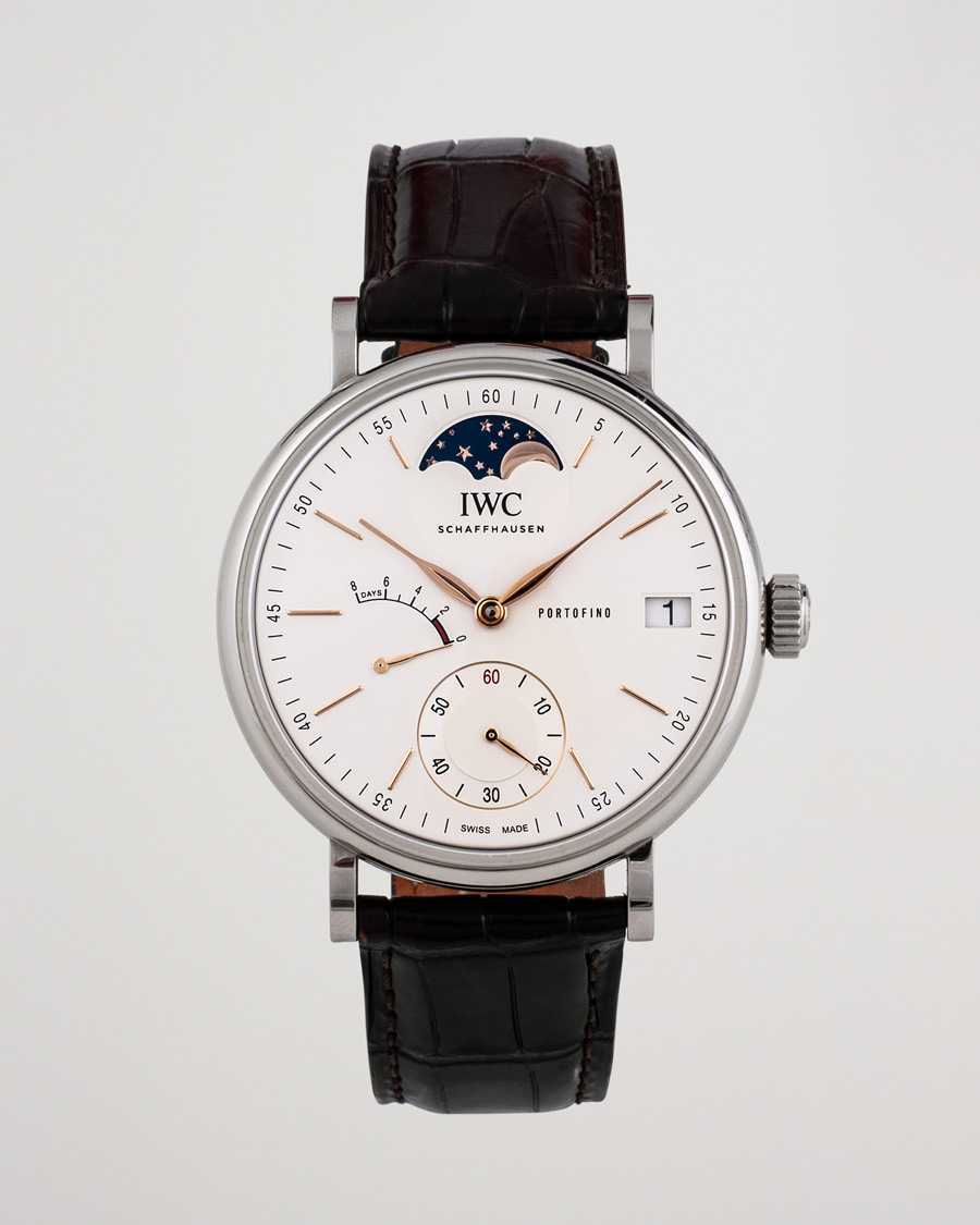 Hombres | IWC Pre-Owned Portofino Moon Phase IW516401 Steel White | IWC Pre-Owned | Portofino Moon Phase IW516401 Steel White
