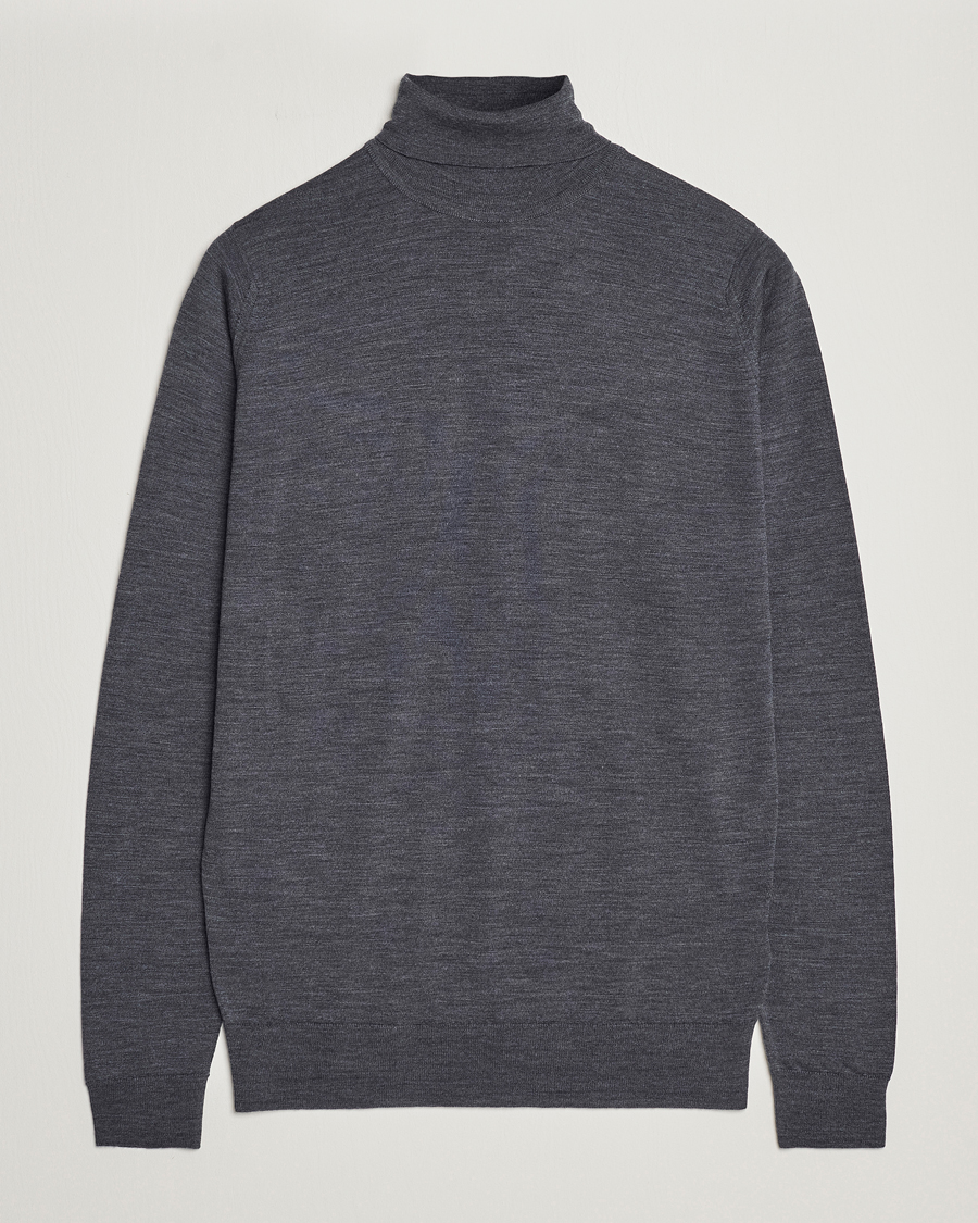 Hombres | Jerséis y prendas de punto | John Smedley | Cherwell Extra Fine Merino Rollneck Charcoal