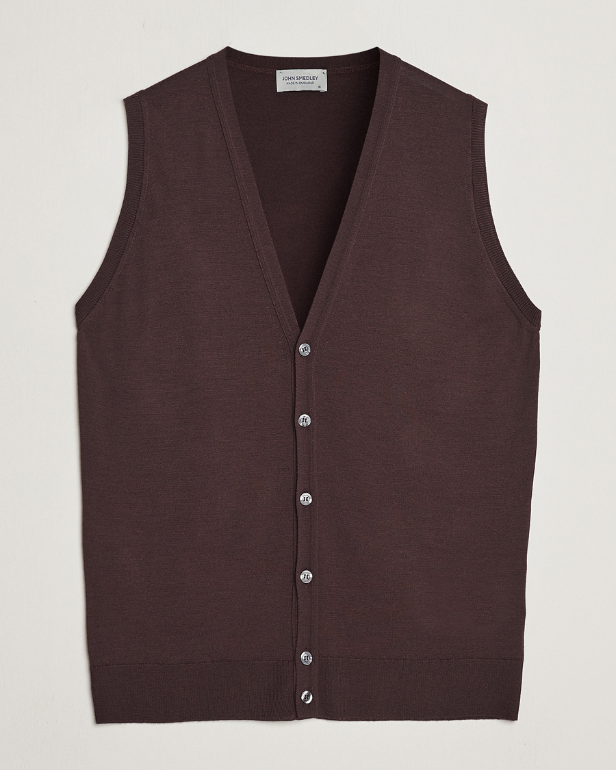 Hombres | Jerséis y prendas de punto | John Smedley | Huntswood Slim Fit Waistcoat Truffle Brown