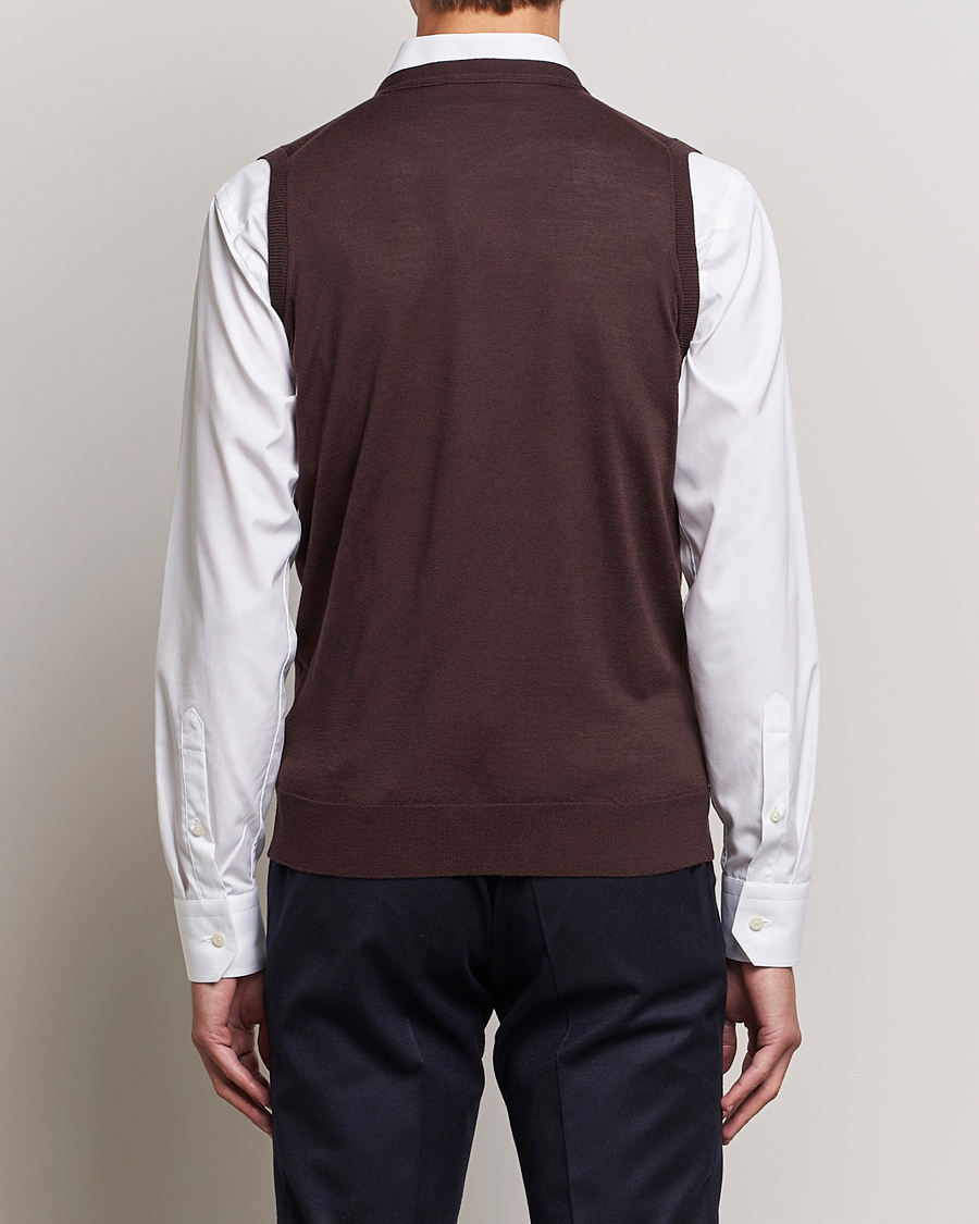 Hombres | Jerséis y prendas de punto | John Smedley | Huntswood Slim Fit Waistcoat Truffle Brown