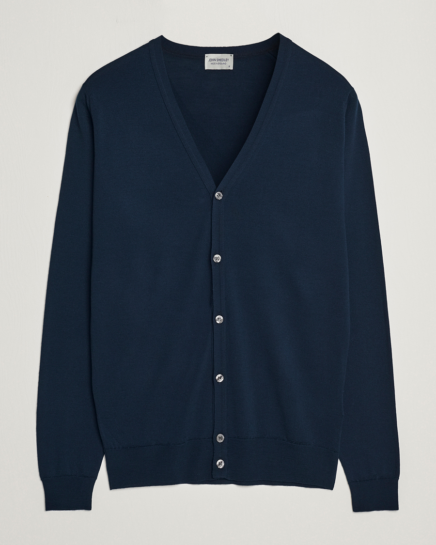 Hombres | Jerséis y prendas de punto | John Smedley | Petworth Extra Fine Merino Cardigan Orion Green
