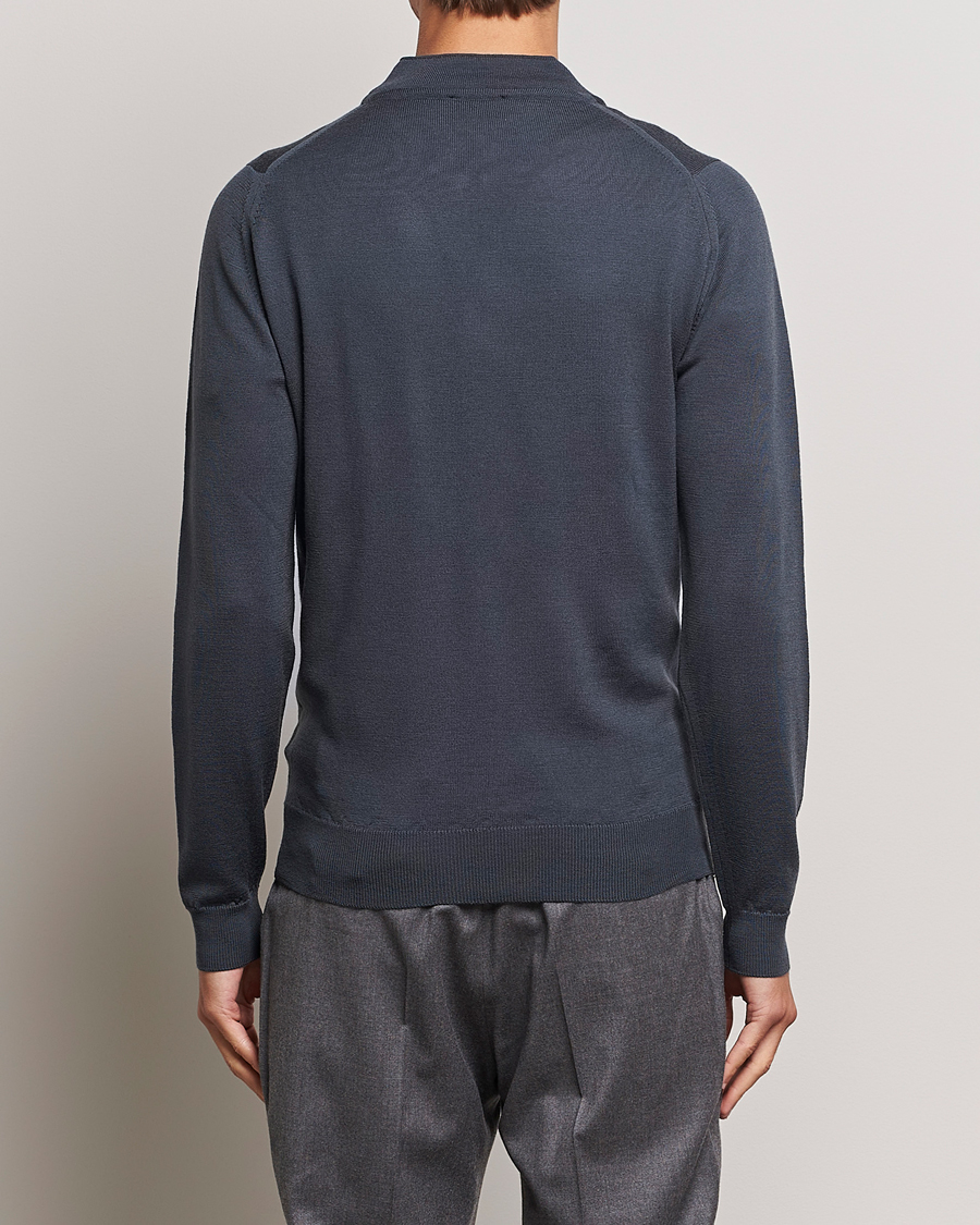 Hombres | Jerséis y prendas de punto | John Smedley | Maclean Extra Fine Merin Full Zip Slate Grey