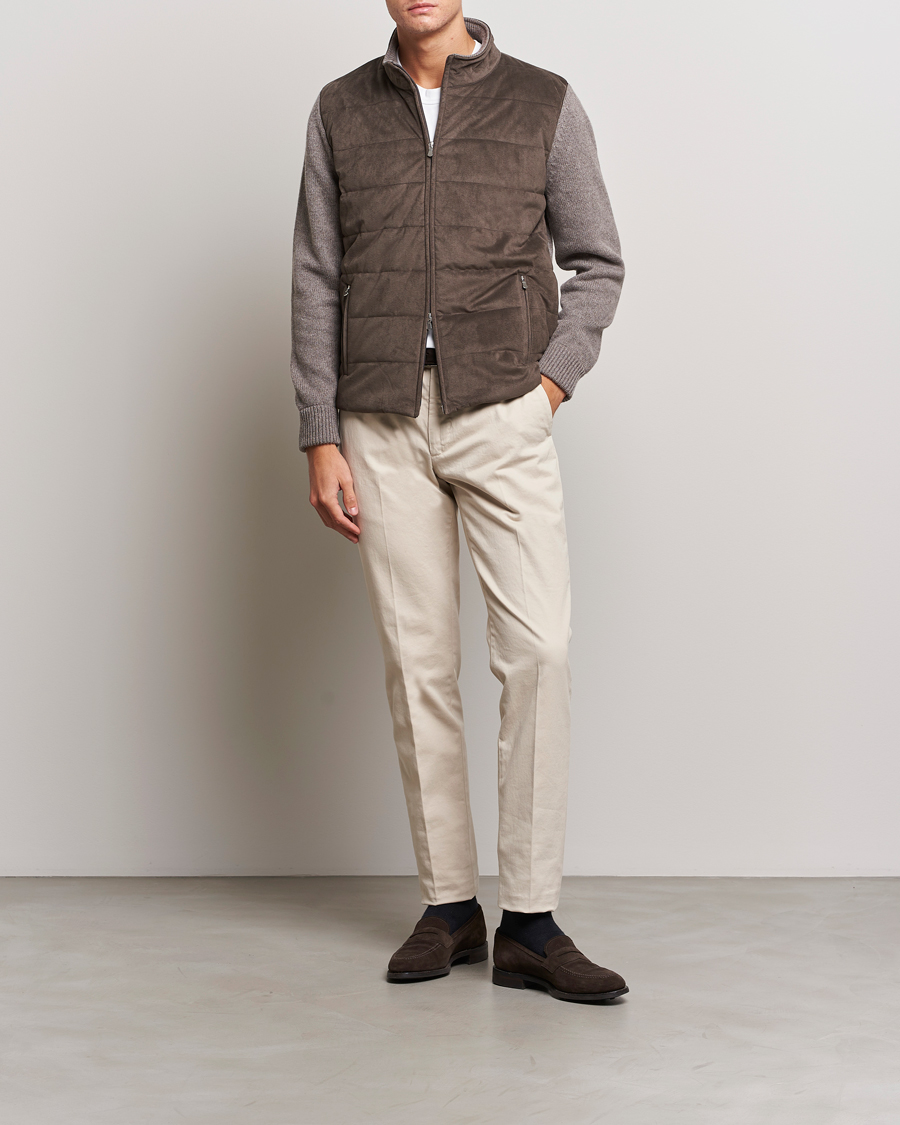 Hombres | Jerséis y prendas de punto | Gran Sasso | Wool/Alcantara Full Zip Grey