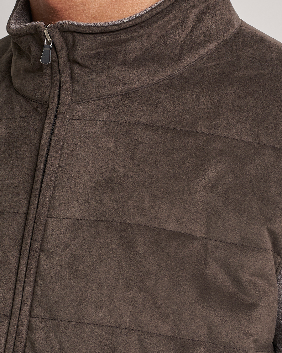 Hombres | Jerséis y prendas de punto | Gran Sasso | Wool/Alcantara Full Zip Grey