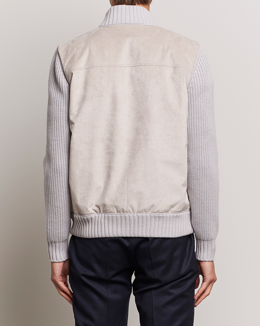 Hombres | Abrigos y chaquetas | Gran Sasso | Wool/Alcantara Padded Full Zip Sand/Creme