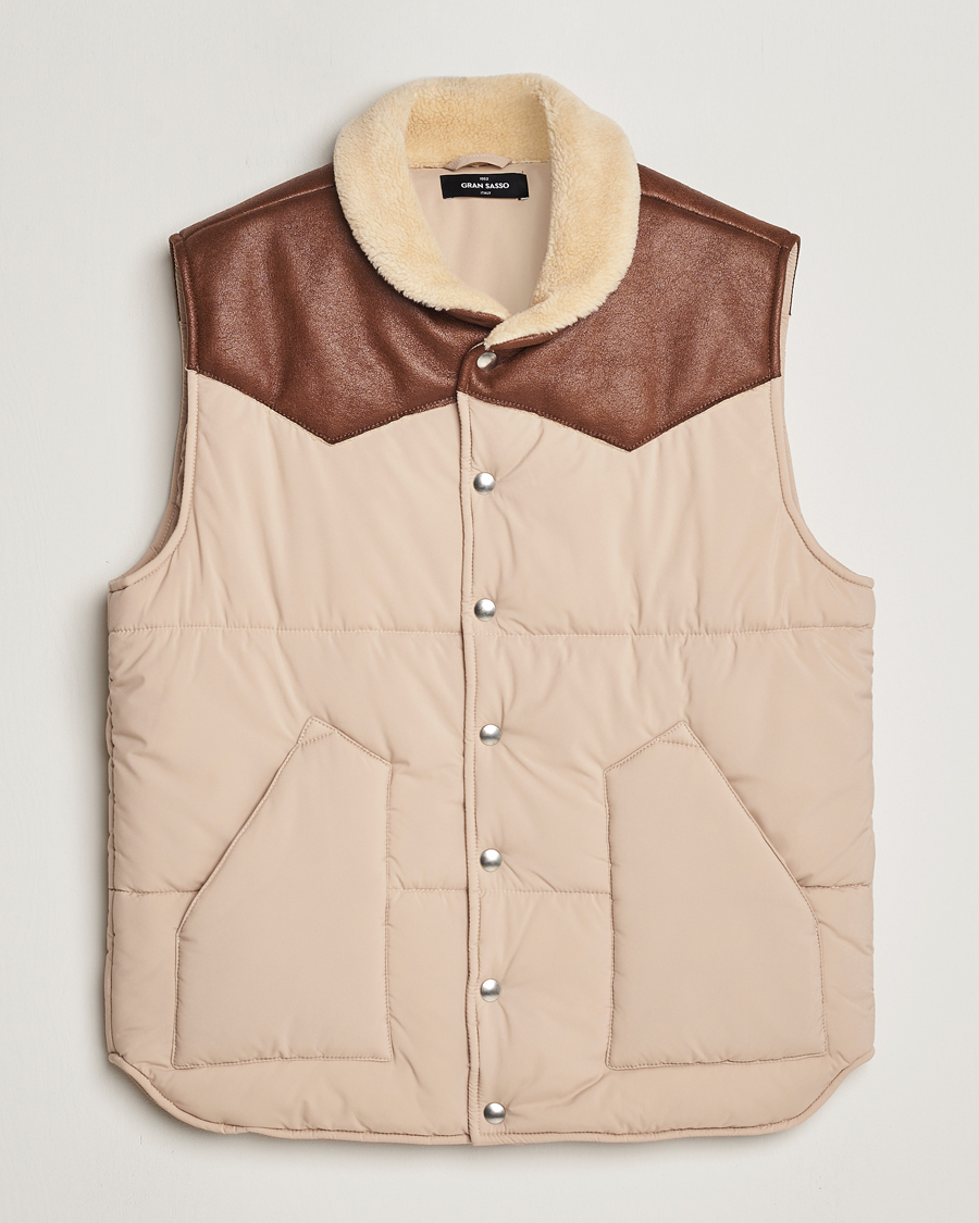 Hombres | Abrigos y chaquetas | Gran Sasso | Aspen Padded Vest Beige/Brown