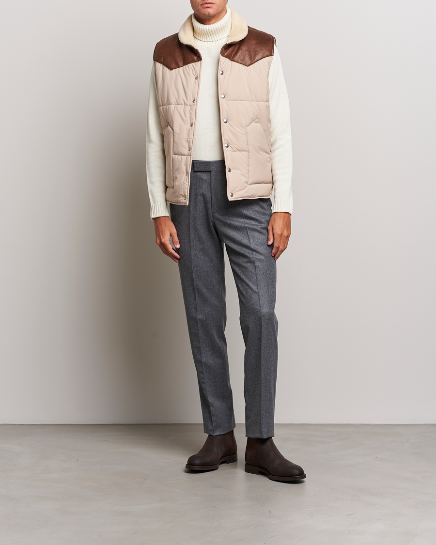 Hombres | Abrigos y chaquetas | Gran Sasso | Aspen Padded Vest Beige/Brown