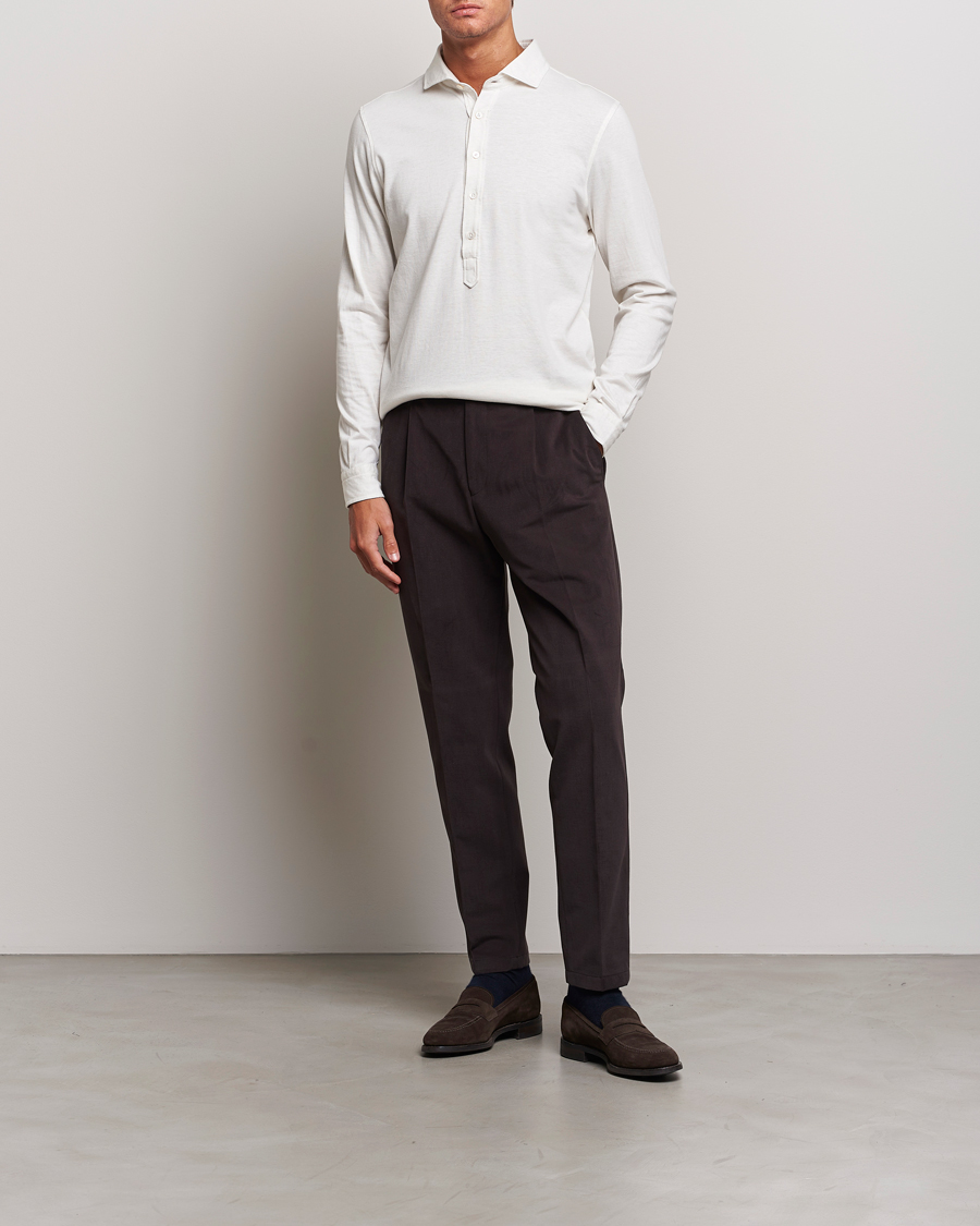 Hombres | Camisas | Gran Sasso | Brushed Cotton Popover Shirt Cream