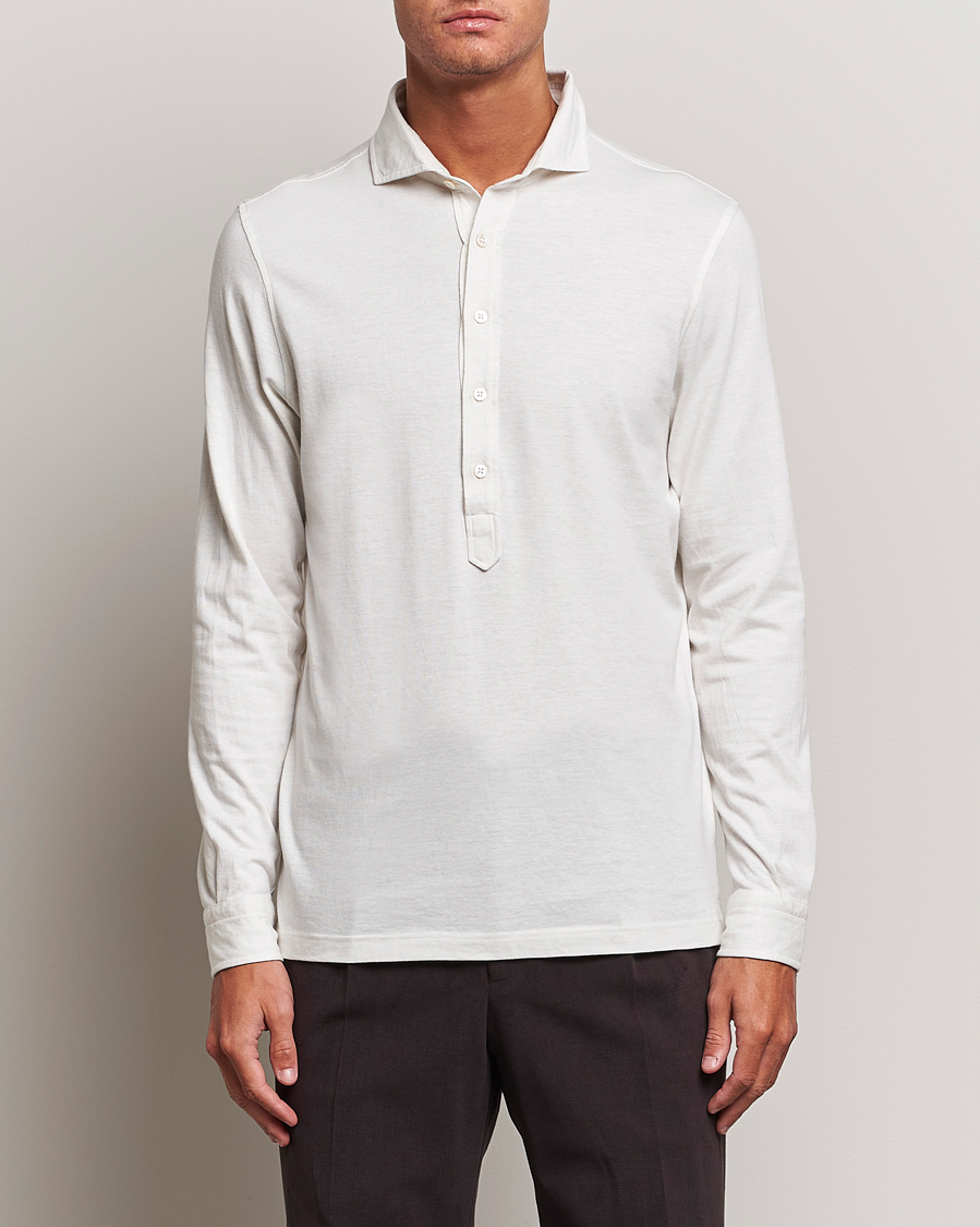 Hombres | Camisas | Gran Sasso | Brushed Cotton Popover Shirt Cream