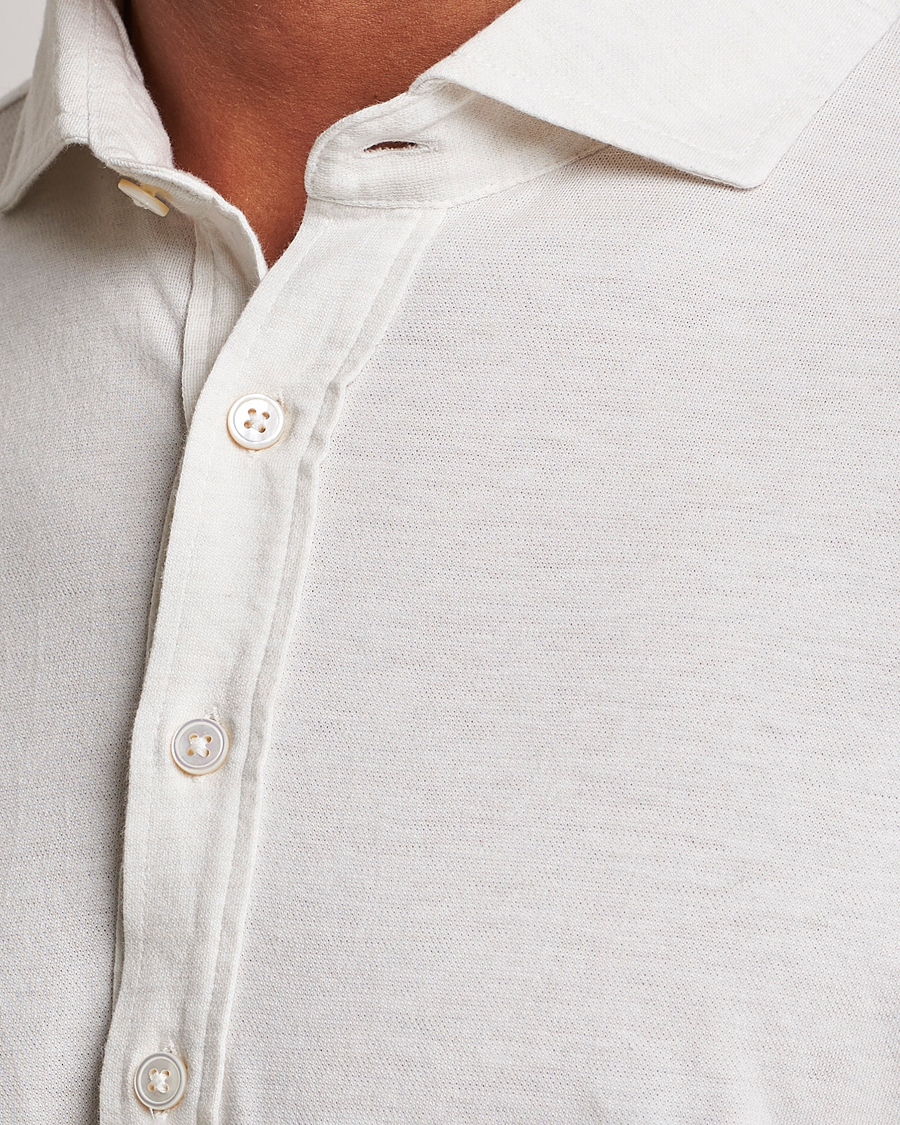 Hombres | Camisas | Gran Sasso | Brushed Cotton Popover Shirt Cream