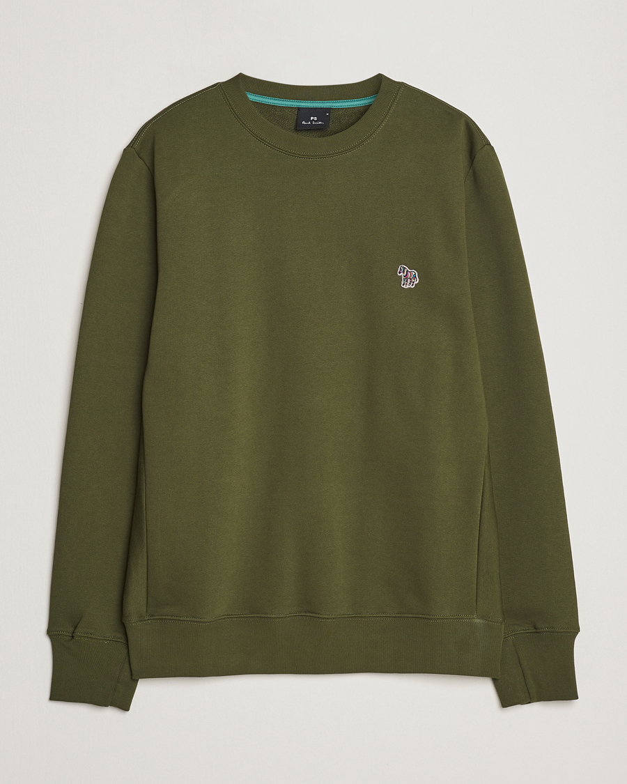 Hombres | Jerséis y prendas de punto | PS Paul Smith | Organic Cotton Zebra Sweatshirt Olive
