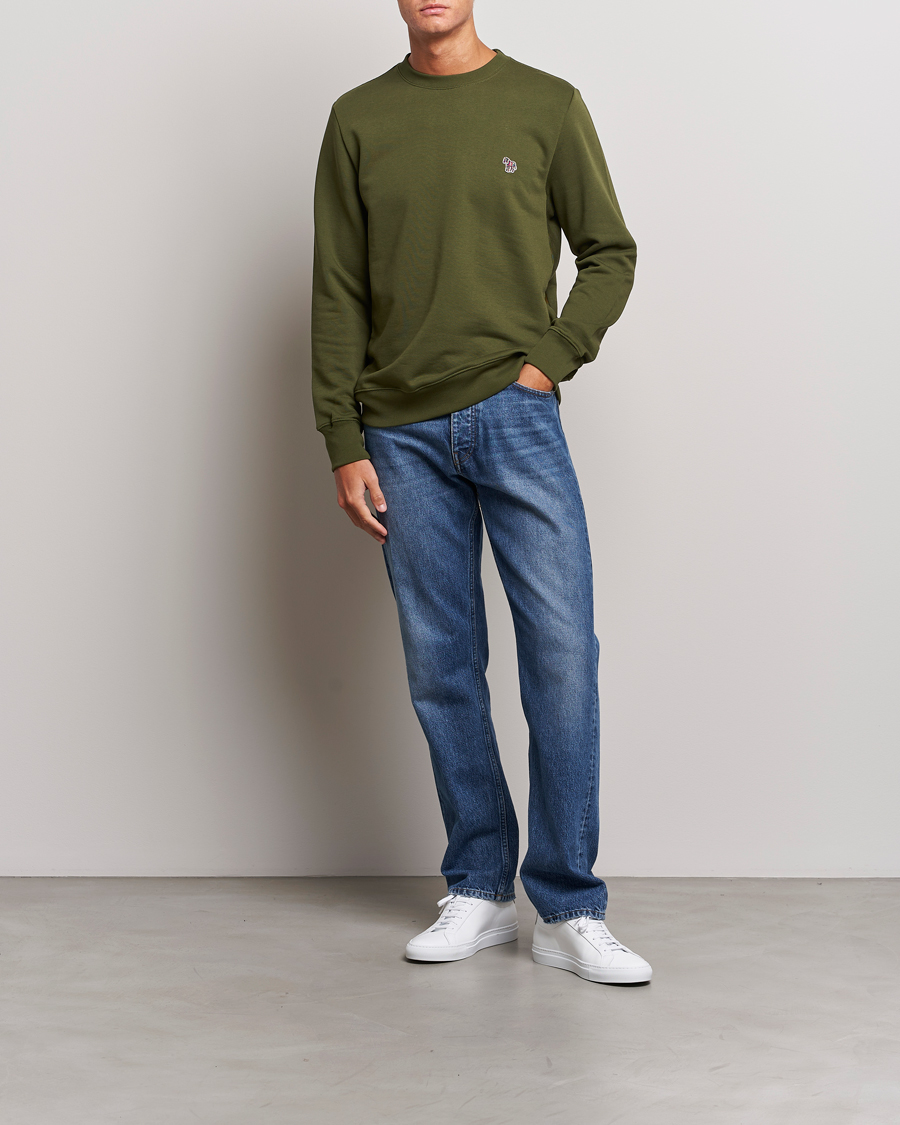 Hombres | Jerséis y prendas de punto | PS Paul Smith | Organic Cotton Zebra Sweatshirt Olive