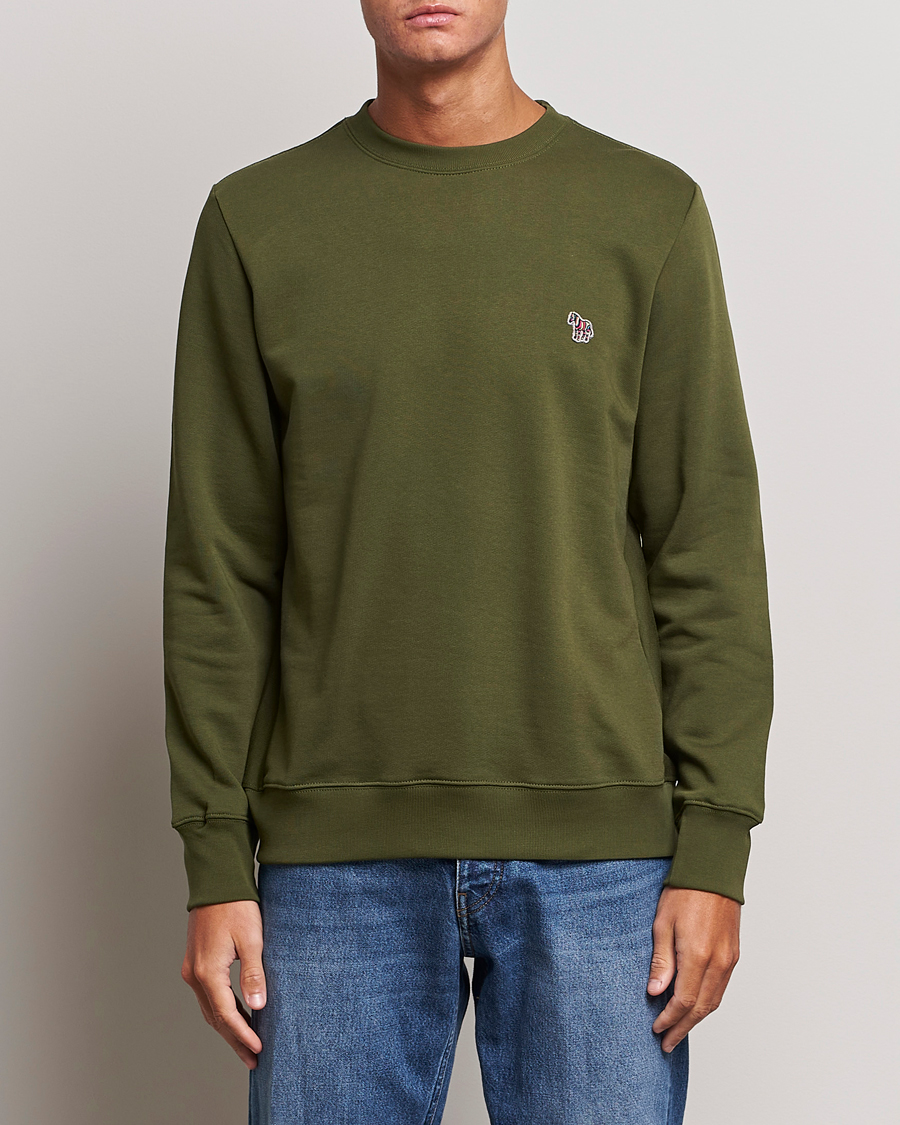 Hombres | Jerséis y prendas de punto | PS Paul Smith | Organic Cotton Zebra Sweatshirt Olive