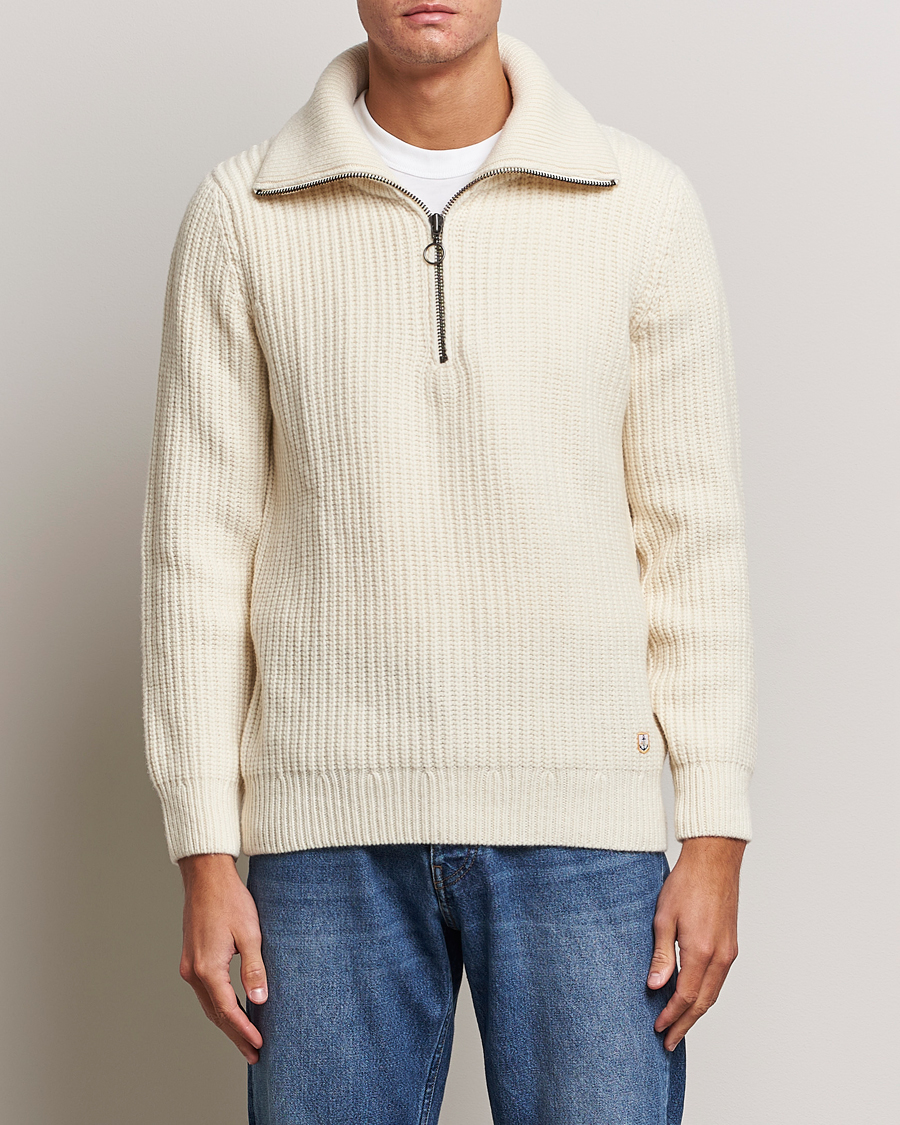 Hombres | Jerséis y prendas de punto | Armor-lux | Pull Camionneur Wool Half Zip Nature