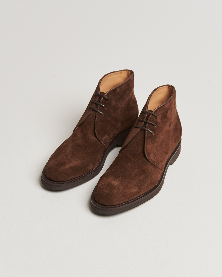 Hombres | John Lobb Hackney Chukka Boots Dark Brown Suede | John Lobb | Hackney Chukka Boots Dark Brown Suede