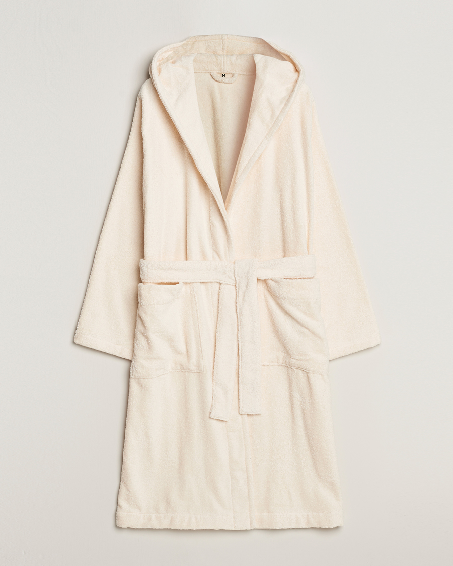 Hombres | Pijamas y batas | Tekla | Organic Terry Hooded Bathrobe Ivory