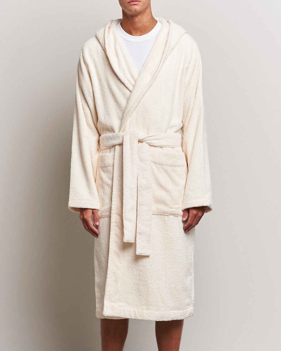 Hombres | Pijamas y batas | Tekla | Organic Terry Hooded Bathrobe Ivory
