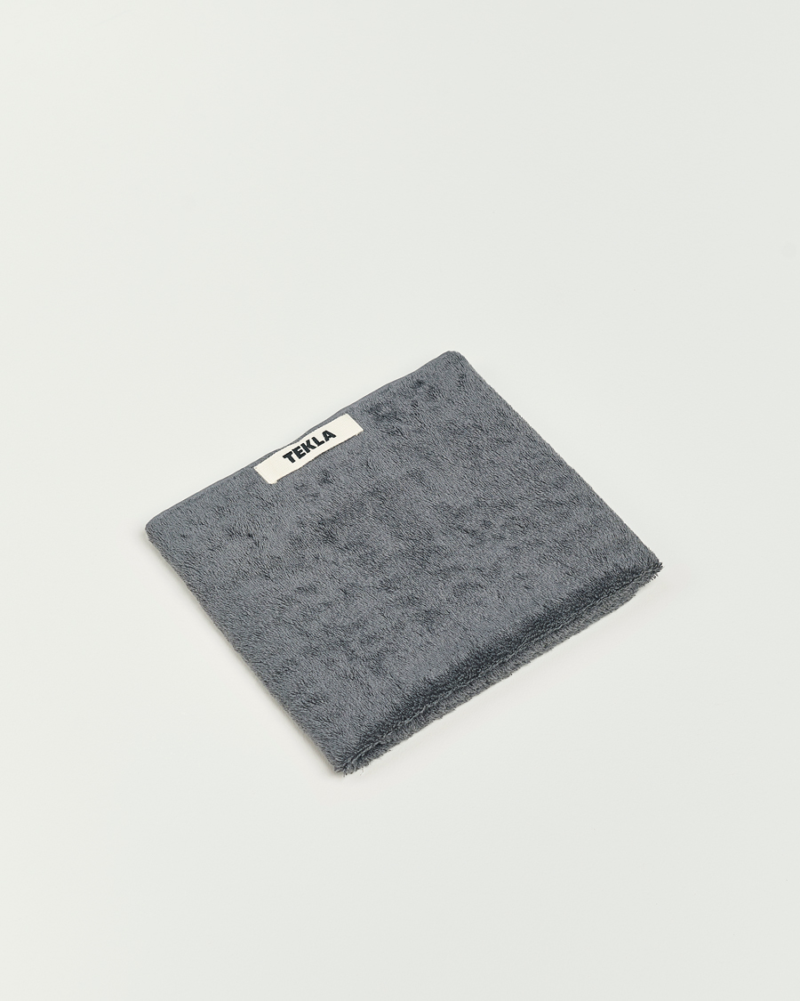 Hombres | Tekla Organic Terry Hand Towel Charcoal Grey | Tekla | Organic Terry Hand Towel Charcoal Grey