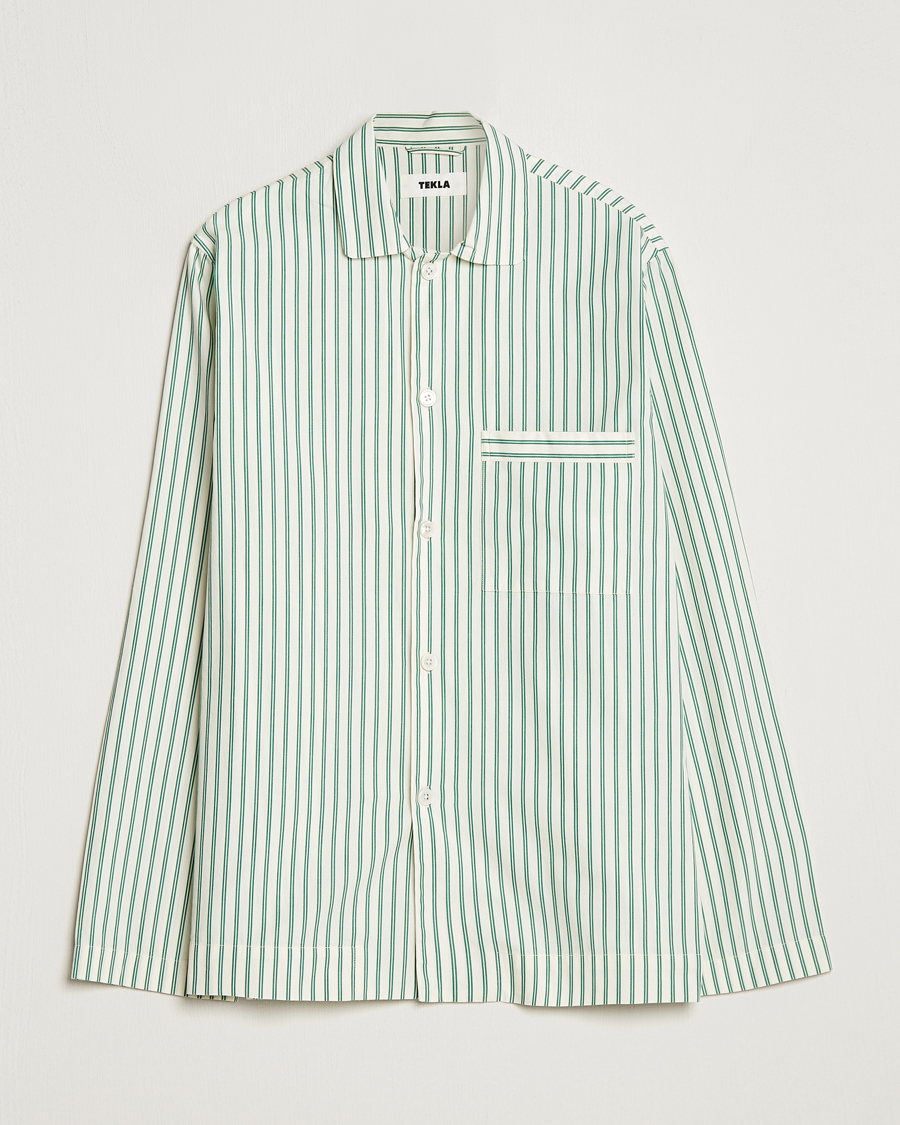 Hombres | Pijamas y batas | Tekla | Poplin Pyjama Shirt Clover Stripes