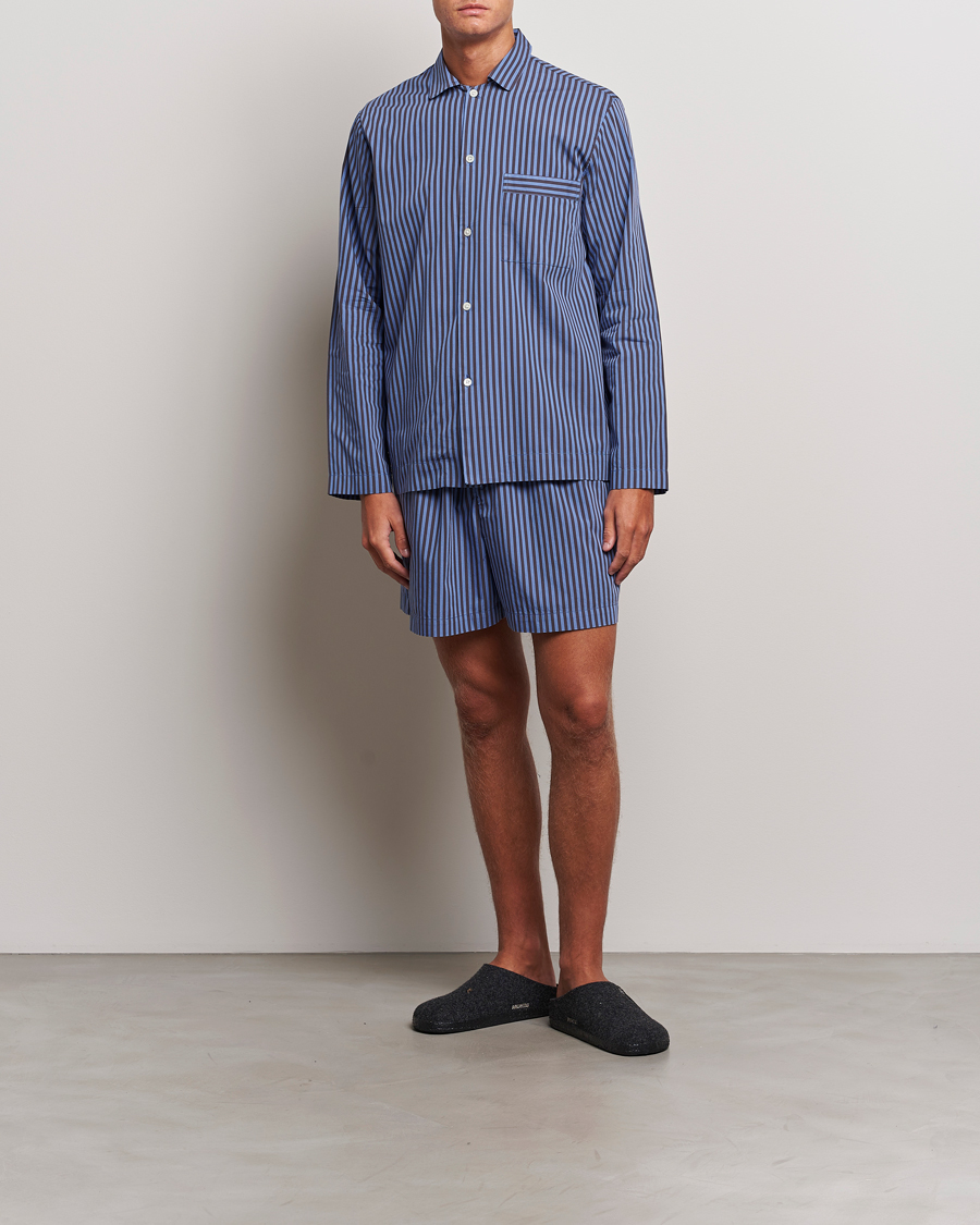 Hombres | Pijamas y batas | Tekla | Poplin Pyjama Shorts Verneuil Stripes