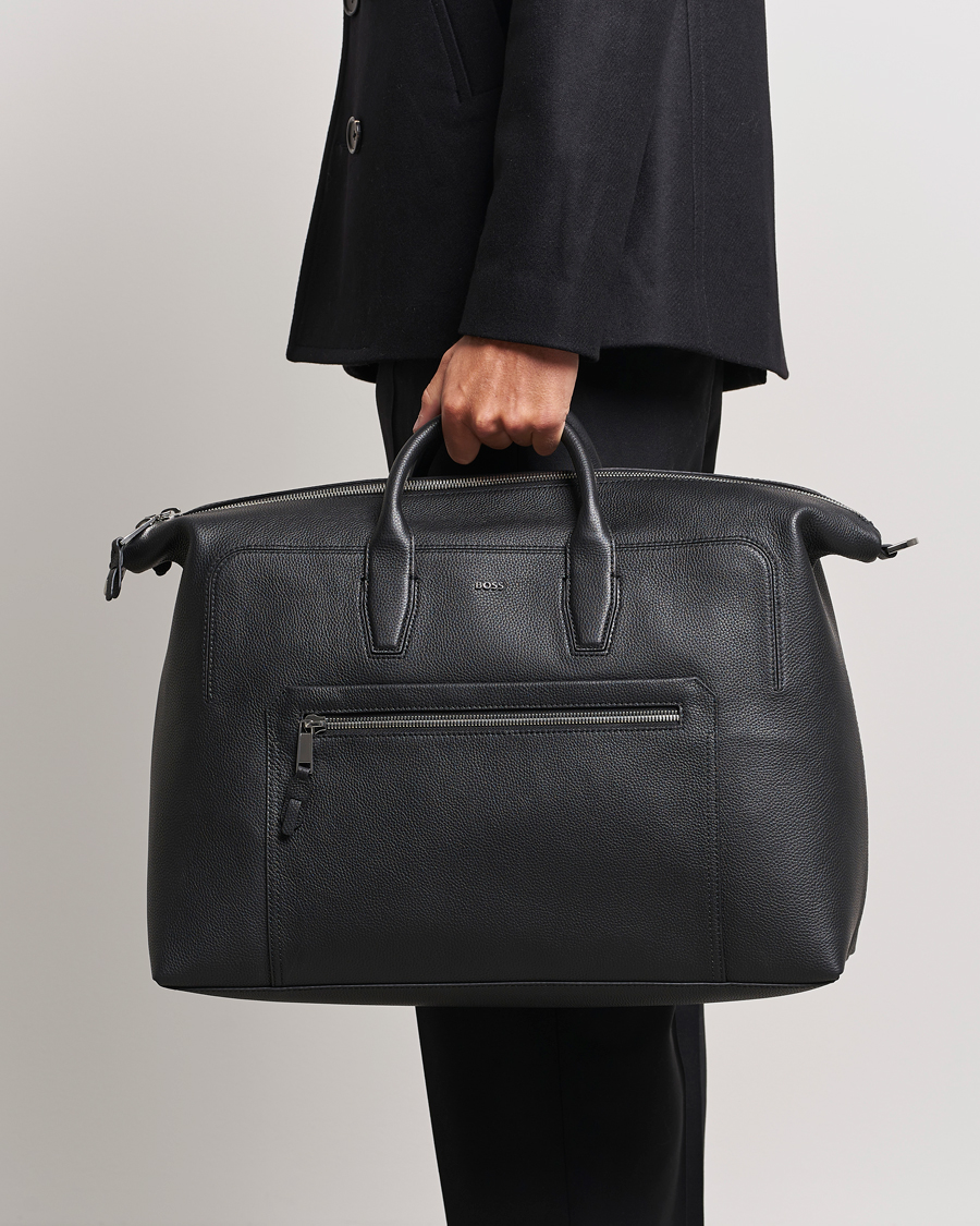 Hombres | Business & Beyond | BOSS BLACK | Highway Leather Holdall Black