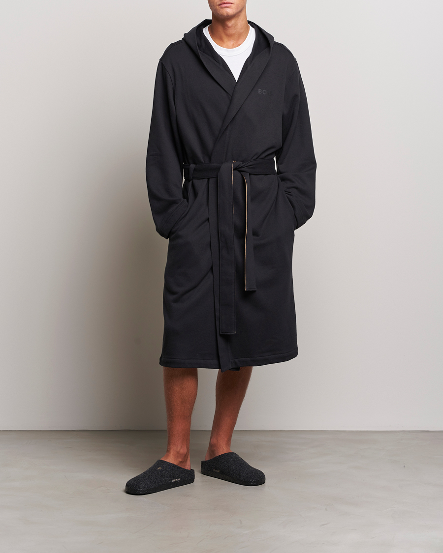 Hombres | Pijamas y batas | BOSS BLACK | Iconic Terry Robe Black