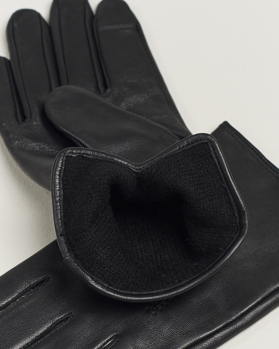 Hombres |  | BOSS BLACK | Hainz Leather Gloves Black