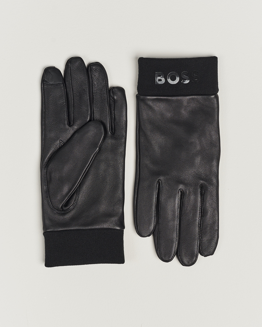 Hombres | BOSS BLACK Hyden Leather Glover Black | BOSS BLACK | Hyden Leather Glover Black