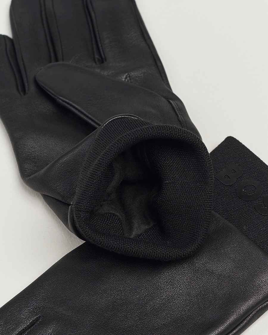 Hombres | BOSS BLACK Hyden Leather Glover Black | BOSS BLACK | Hyden Leather Glover Black