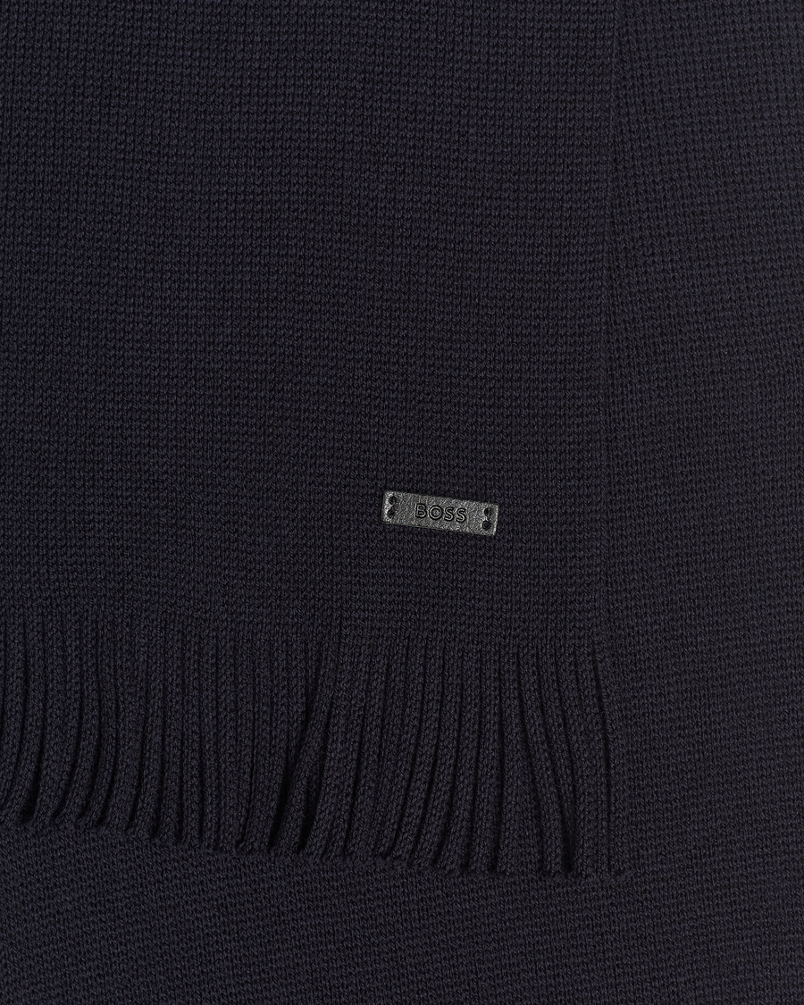 Hombres | BOSS BLACK Albas Wool Scarf Dark Blue | BOSS BLACK | Albas Wool Scarf Dark Blue