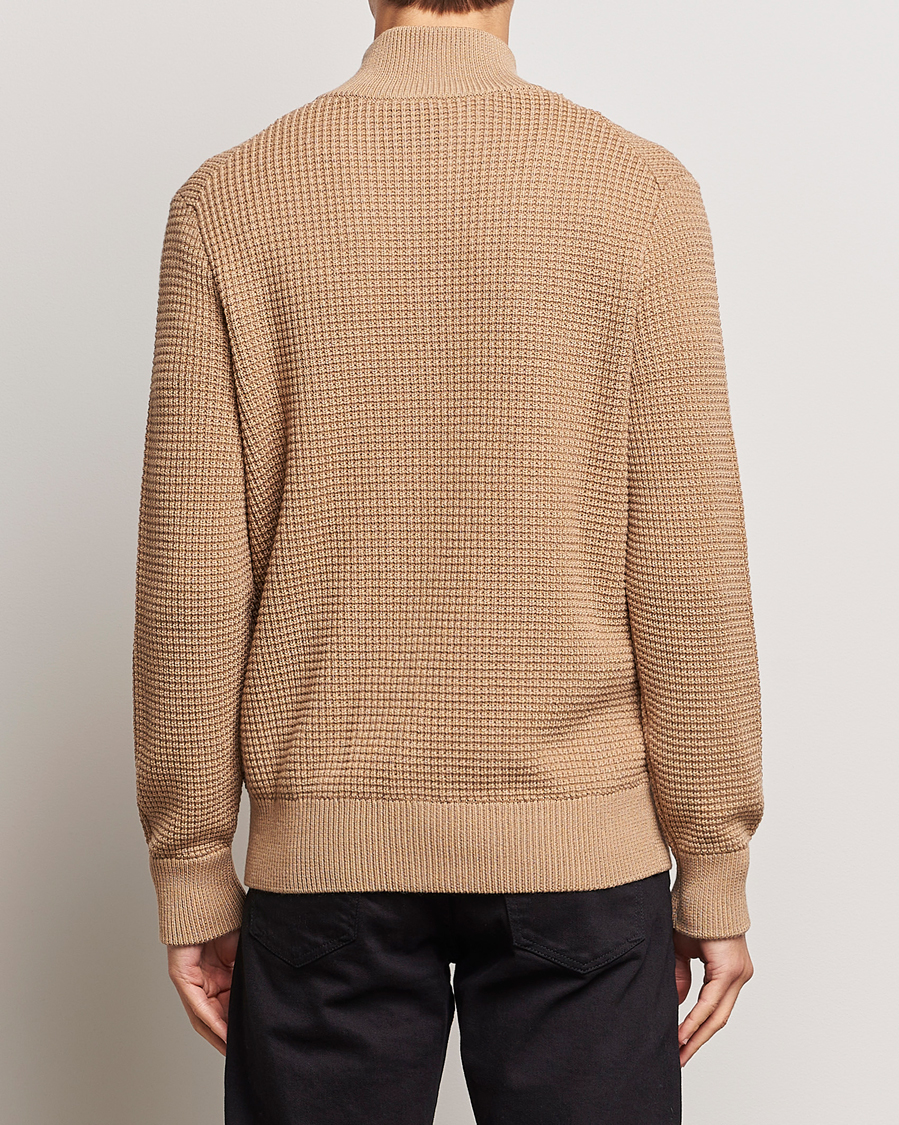 Hombres | Jerséis y prendas de punto | BOSS BLACK | Mabeo Heavy Knitted Full Zip Medium Beige