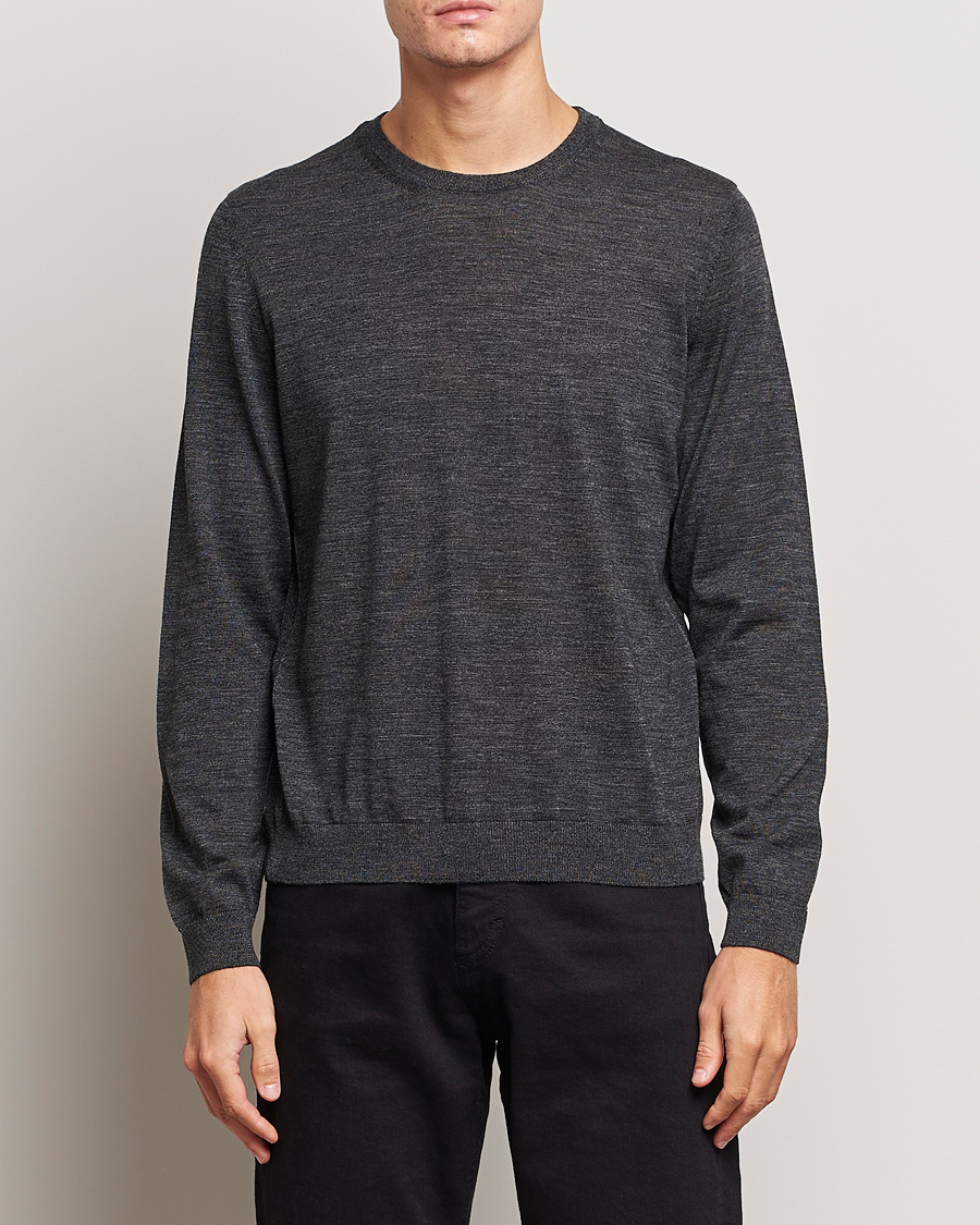 Hombres | Jerséis y prendas de punto | BOSS BLACK | Leno Knitted Sweater Black Melange