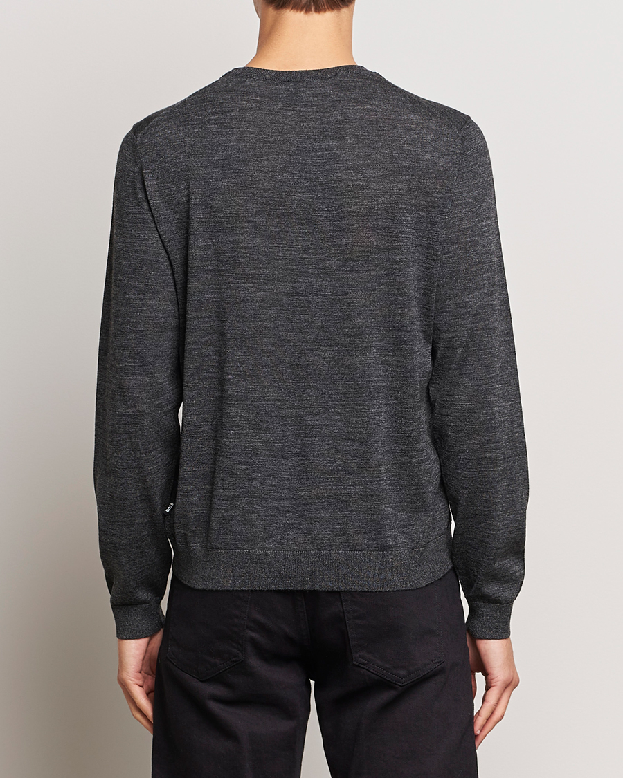 Hombres | Jerséis y prendas de punto | BOSS BLACK | Leno Knitted Sweater Black Melange