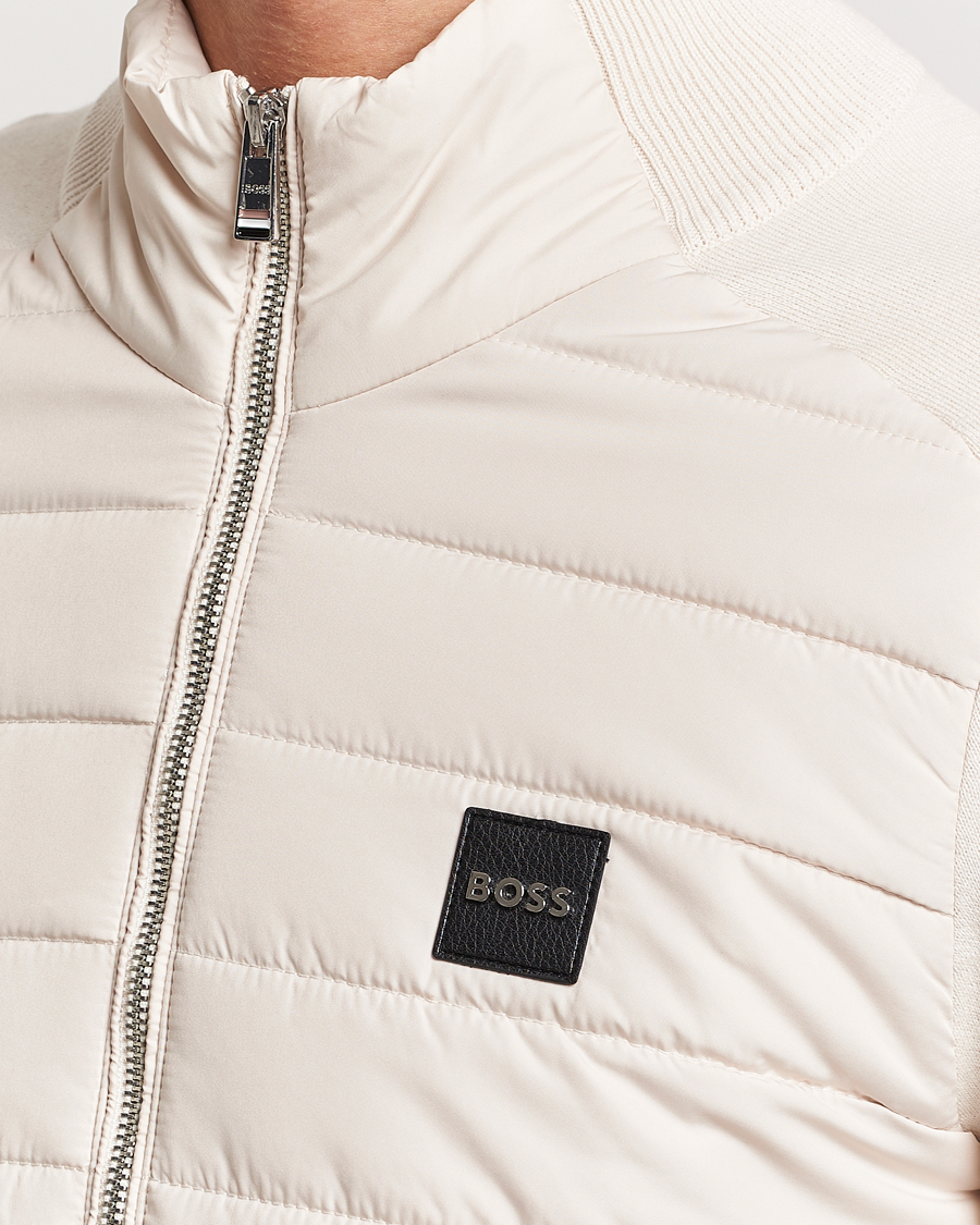 Hombres | Jerséis y prendas de punto | BOSS BLACK | Medesimo Hybrid Full Zip Open White