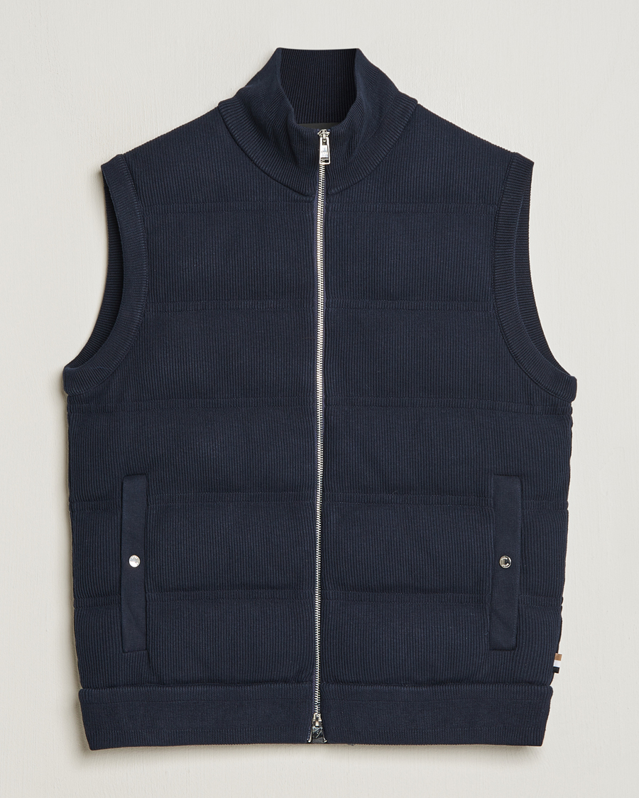 Hombres | Abrigos y chaquetas | BOSS BLACK | Mandolino Corduroy Vest Dark Blue