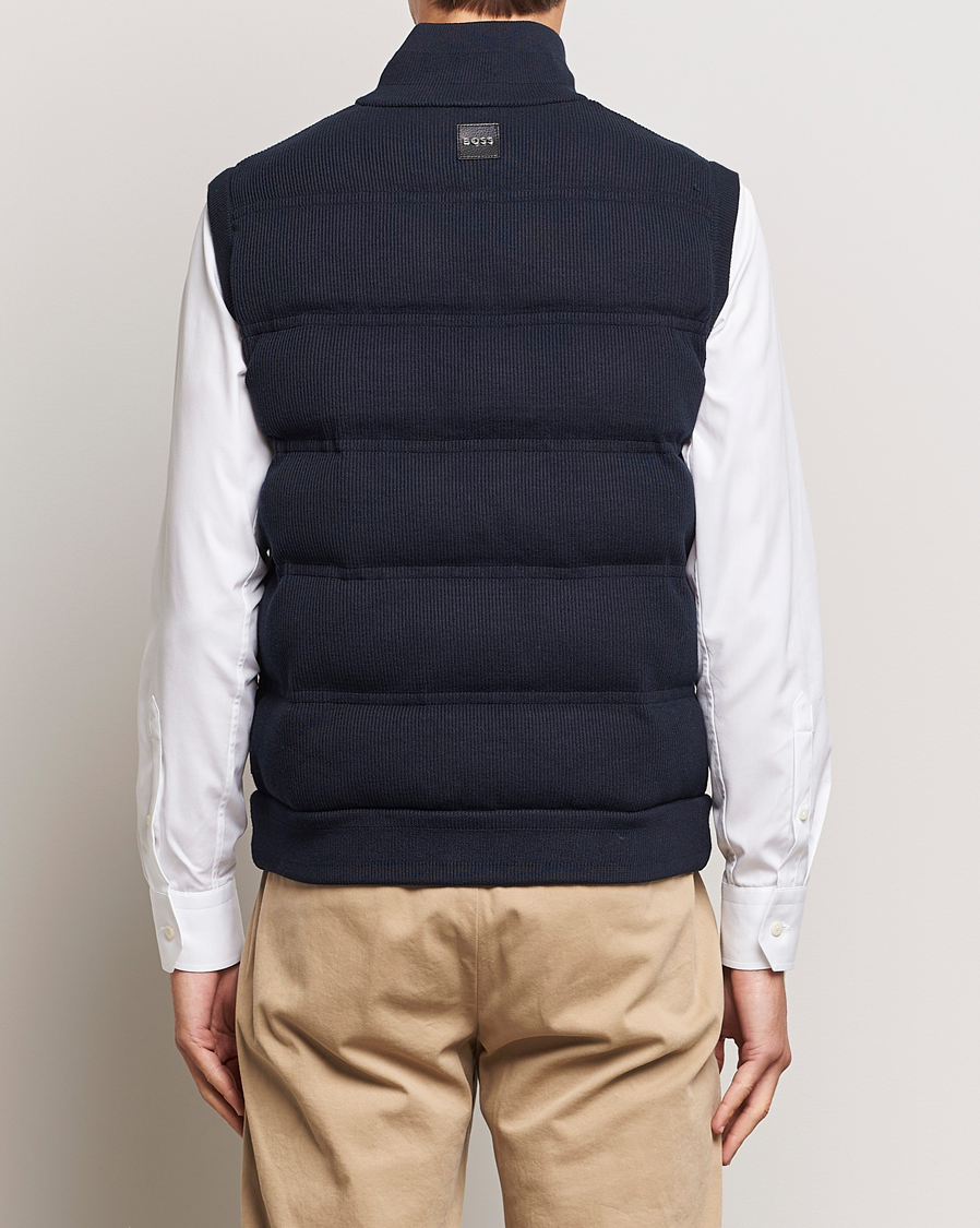 Hombres | Abrigos y chaquetas | BOSS BLACK | Mandolino Corduroy Vest Dark Blue