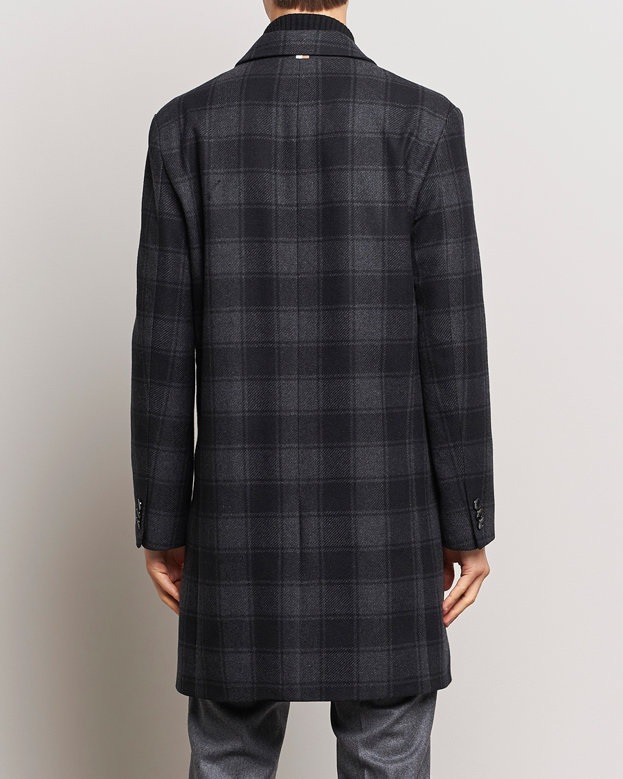 Hombres | Abrigos y chaquetas | BOSS BLACK | Hyde Wool Checked Coat Black/Grey