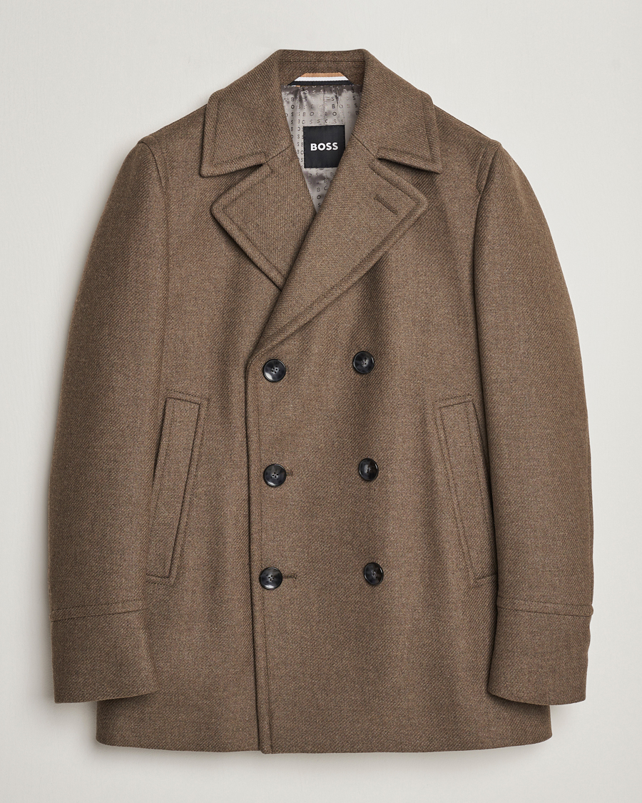 Hombres | Abrigos y chaquetas | BOSS BLACK | Hyde Peacoat Open Green