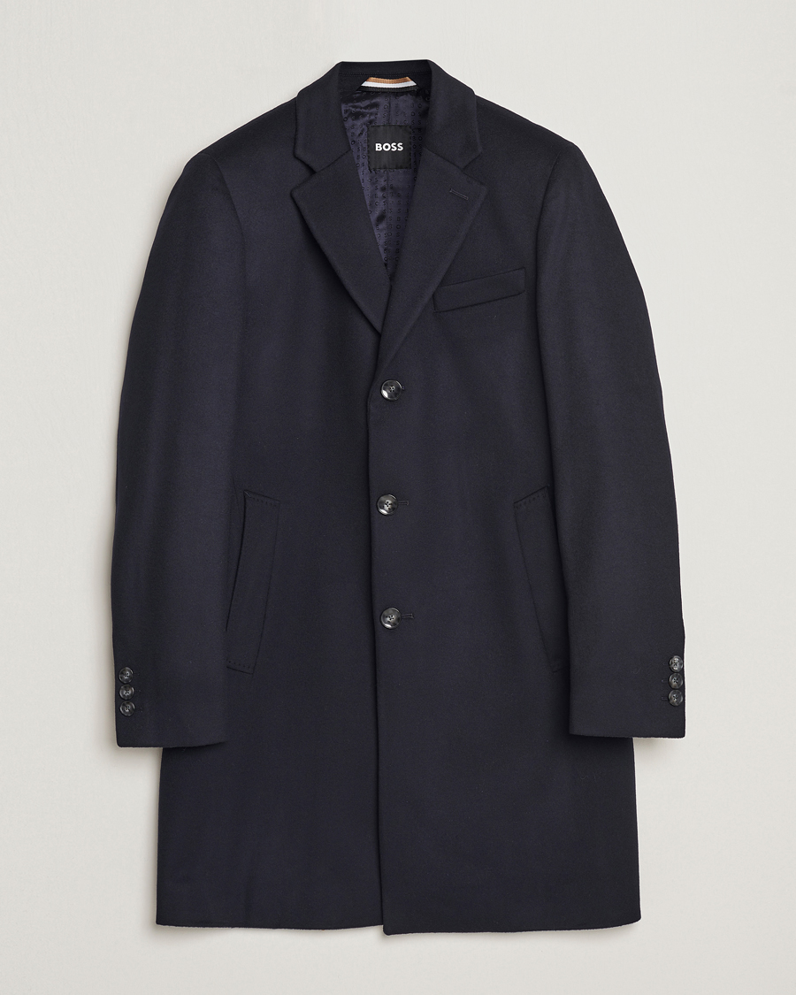 Hombres | Abrigos y chaquetas | BOSS BLACK | Hyde Wool/Cashmere Coat Dark Blue
