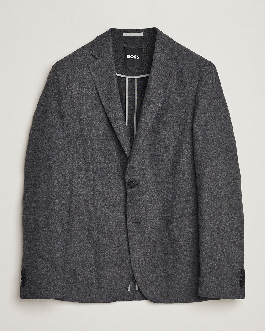 Hombres | Blazers | BOSS BLACK | Hanry Tech Flannel Blazer Dark Grey