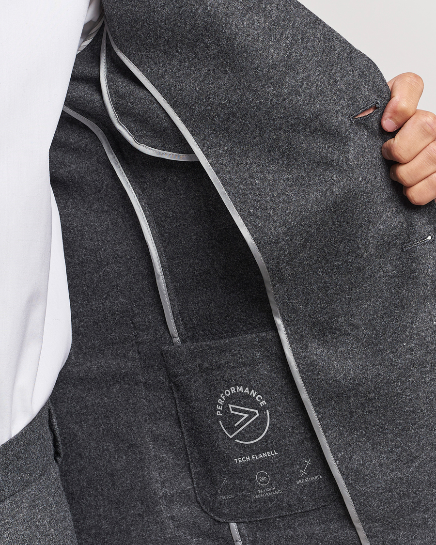 Hombres | Blazers | BOSS BLACK | Hanry Tech Flannel Blazer Dark Grey