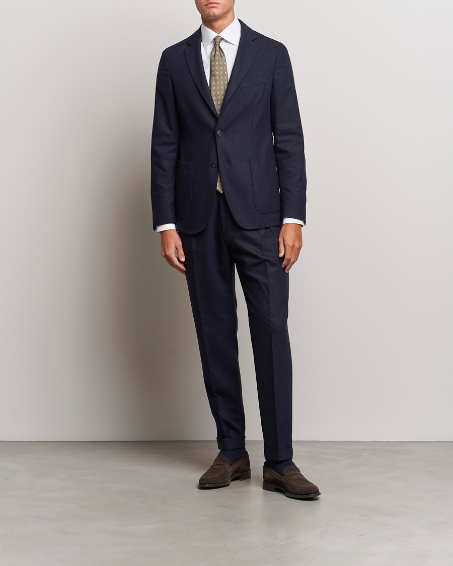 Hombres | Blazers | BOSS BLACK | Hanry Tech Flannel Blazer Dark Blue