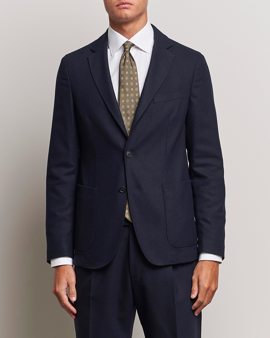 Hombres | Blazers | BOSS BLACK | Hanry Tech Flannel Blazer Dark Blue