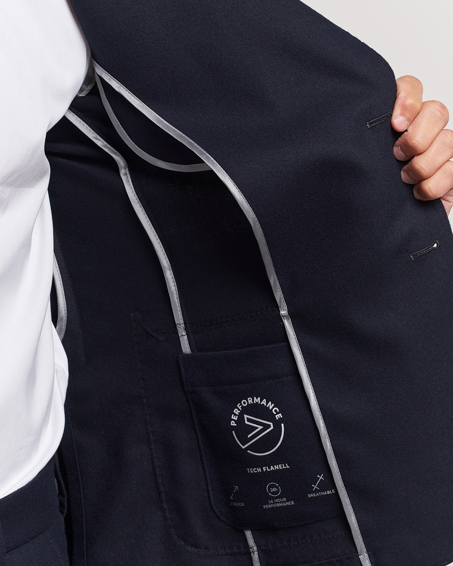 Hombres | Blazers | BOSS BLACK | Hanry Tech Flannel Blazer Dark Blue