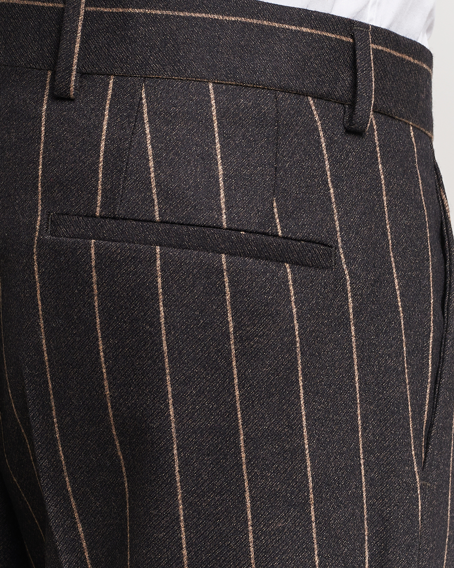 Hombres | Trajes | BOSS BLACK | Huge Double Breasted Pinstripe Suit Dark Brown