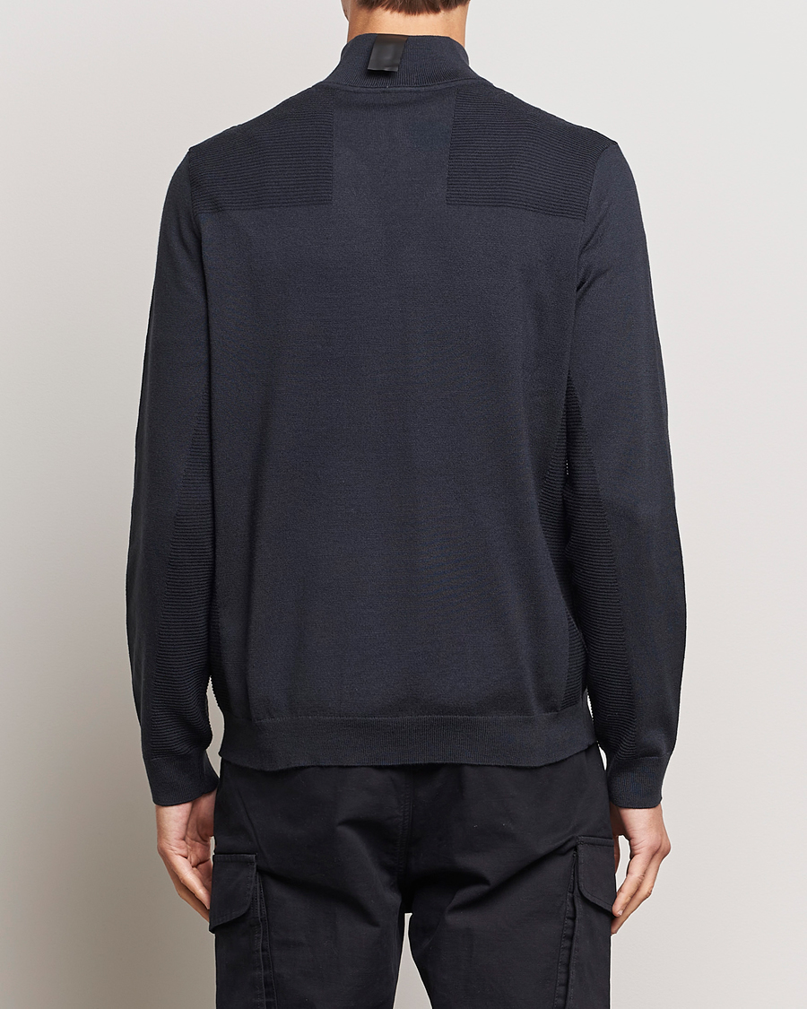 Hombres | Jerséis y prendas de punto | BOSS GREEN | Momentum Knitted Half Zip Dark Blue